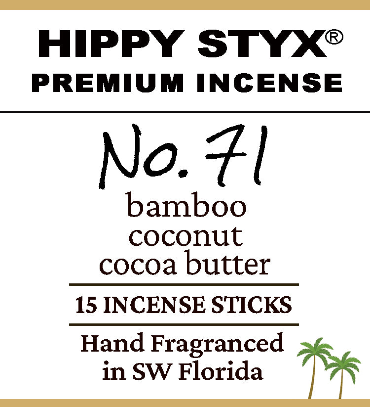 Fragrance No. 71 Hippy Styx Incense | Bamboo + Cocoa Butter